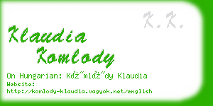 klaudia komlody business card